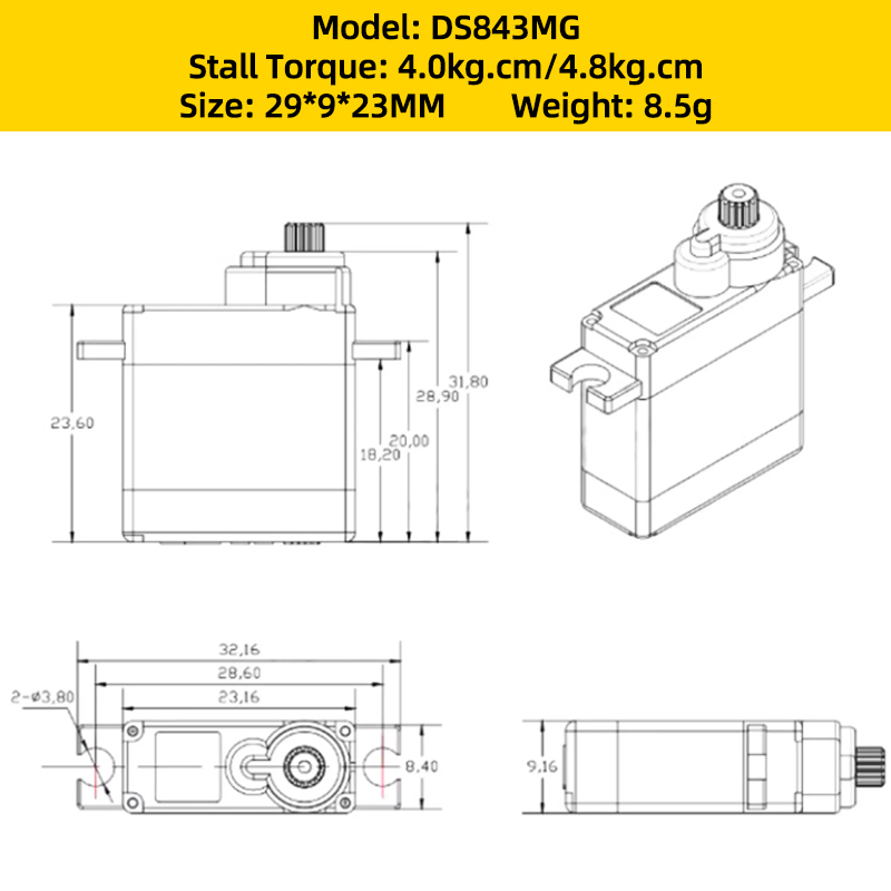 4PCS Corona DS843MG Digital Se - đánh giá và giá Brushless Motor Thrust Test Stand
