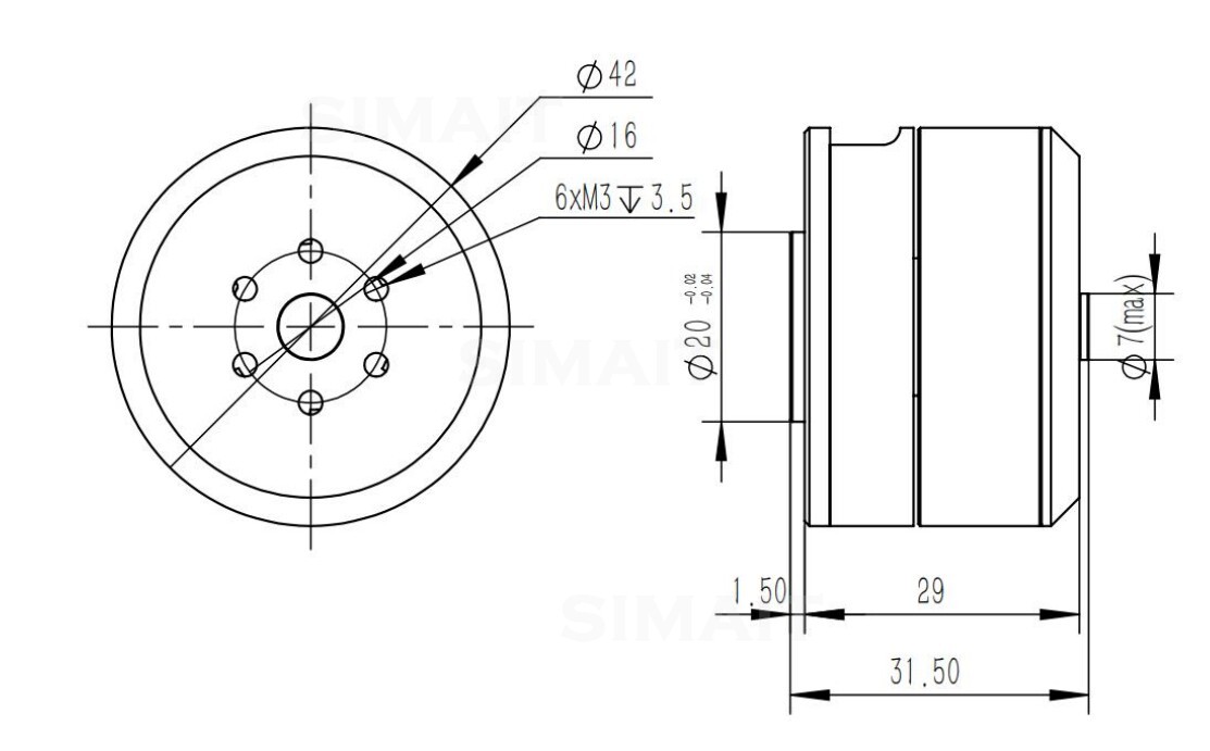 FOR DAMIAO DM-H3510 BLDC Hub M - đánh giá và giá Direct Drive Servo Motor Robotics